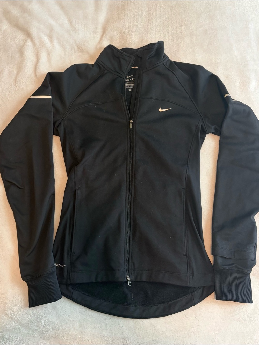 Nike Women's Black Full-Zip Dri-FIT Athletic Jacket